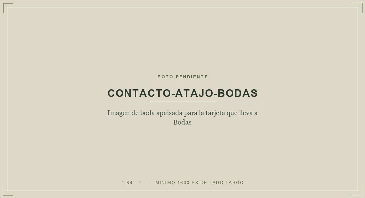 Imagen de boda apaisada para la tarjeta que lleva a Bodas